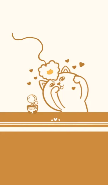 [LINE着せ替え] Mischievous Cat - Beige (Br4)の画像1