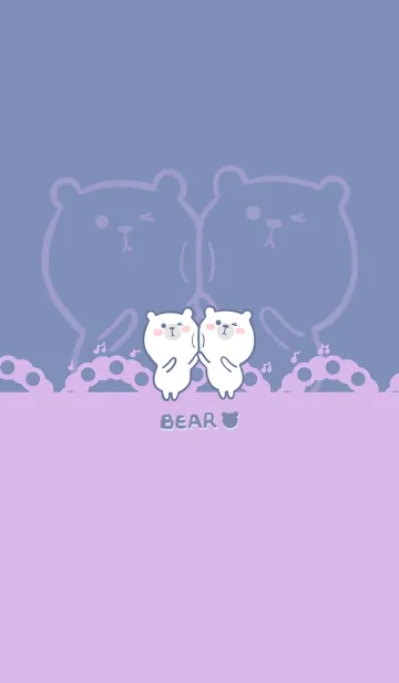 [LINE着せ替え] Dancing bear-gray blue (Pu2)の画像1