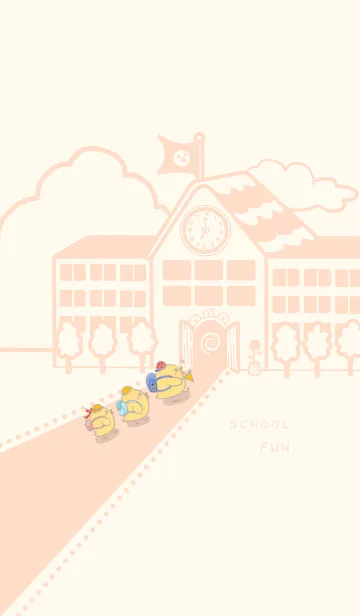 [LINE着せ替え] Yellow Duck School fun-lightOrange(Beig4の画像1