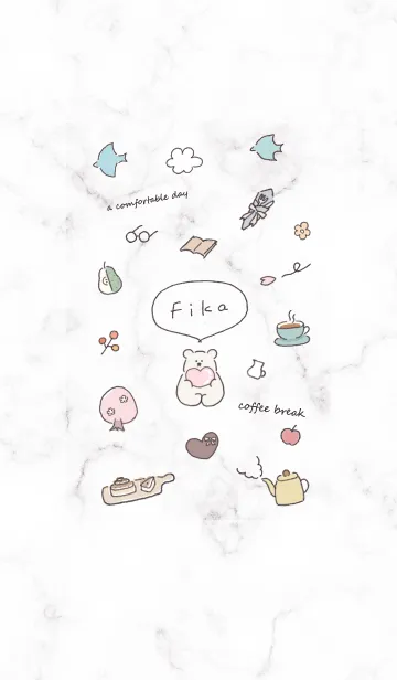 [LINE着せ替え] 「Fika」大理石♥グレージュ02_1の画像1