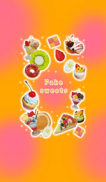 [LINE着せ替え] Fake sweets★orange&pinkの画像1