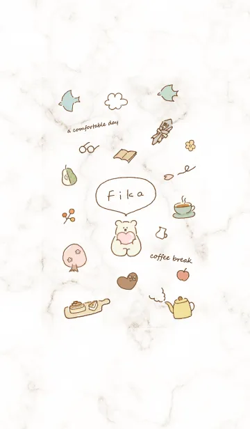 [LINE着せ替え] 「Fika」大理石♥ブラウン03_1の画像1