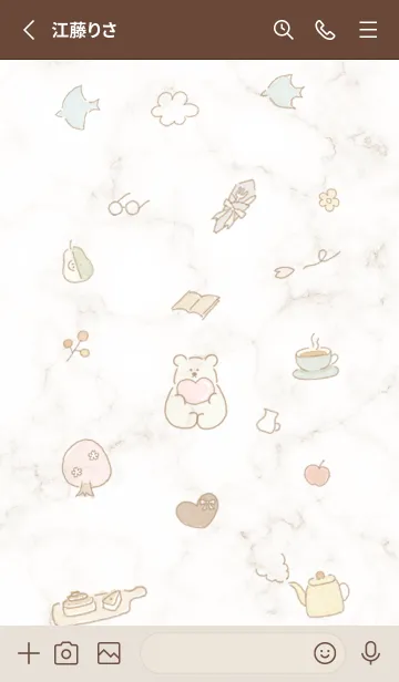 [LINE着せ替え] 「Fika」大理石♥ブラウン03_1の画像2