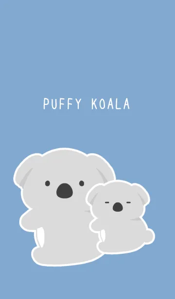 [LINE着せ替え] おんぶコアラの着せかえ/くすみブルーの画像1