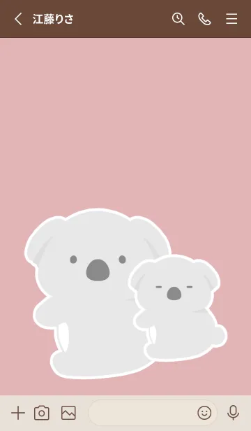 [LINE着せ替え] おんぶコアラの着せかえ/くすみレッドの画像2