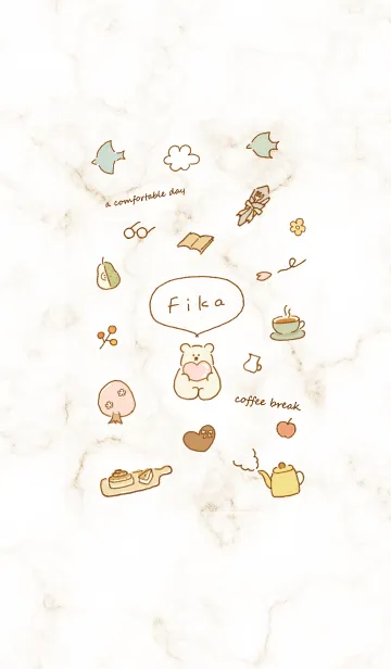 [LINE着せ替え] 「Fika」大理石♥ベージュ05_1の画像1