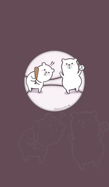 [LINE着せ替え] Here Comes Bears J-Dark Pink (Pu3)の画像1