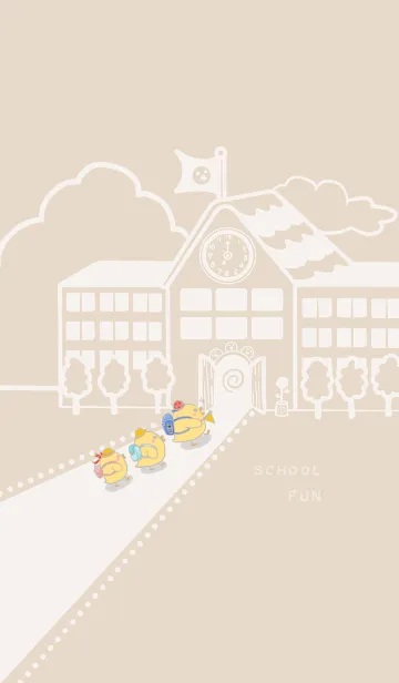 [LINE着せ替え] Yellow Duck School fun-khaki (Be1)の画像1