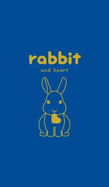 [LINE着せ替え] ウサギとハート (ラピスラズリー)の画像1