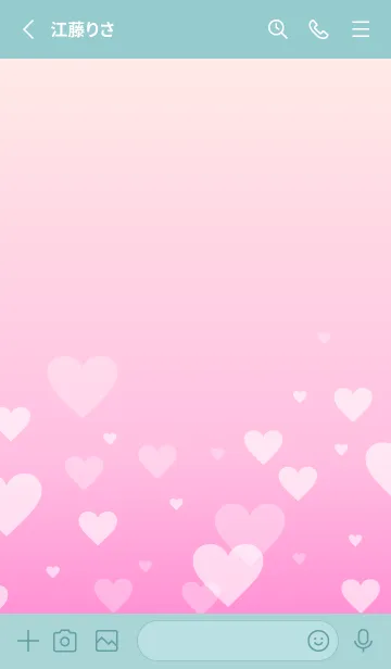 [LINE着せ替え] グラデーション ハート柄20の画像2