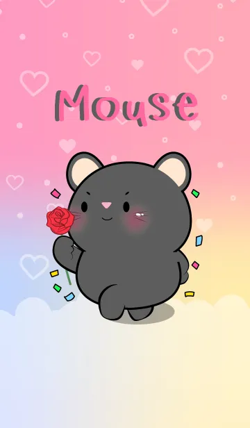 [LINE着せ替え] LOVE U Black Mouse Theme (JP)の画像1