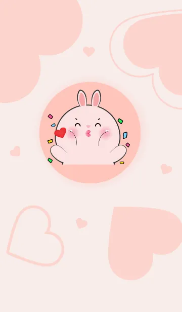 [LINE着せ替え] Simple Pink Rabbit Love You Theme (JP)の画像1