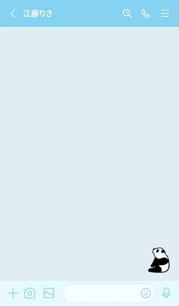 [LINE着せ替え] 青 : パンダの着せ替えの画像2