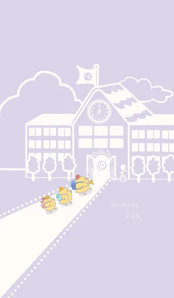 [LINE着せ替え] Yellow Duck School fun-gray purple (Be1)の画像1