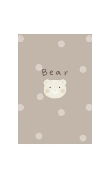 [LINE着せ替え] ふわふわくま -モカベージュ- ドット MIの画像1