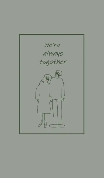 [LINE着せ替え] We're always together (green)の画像1