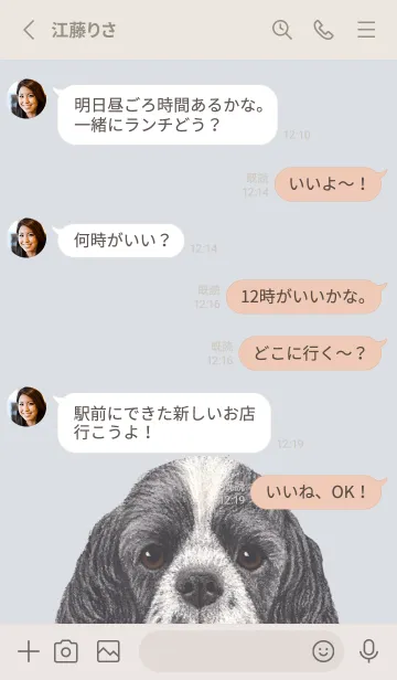 [LINE着せ替え] ICON DOG - コッカー - PASTEL BL/02の画像3