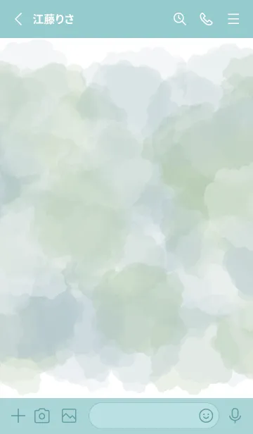 [LINE着せ替え] 水彩グラデーション・緑＆青の画像2
