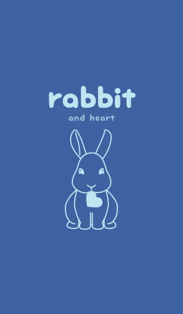 [LINE着せ替え] ウサギとハート (ハイドレンジアブルー)の画像1