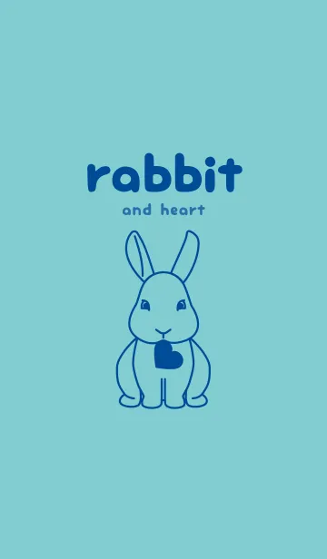 [LINE着せ替え] ウサギとハート (白群)の画像1