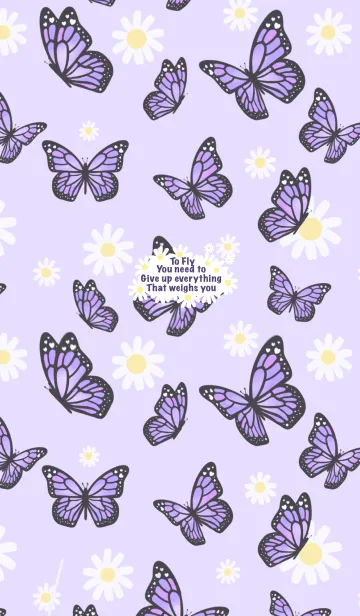 [LINE着せ替え] Cute pastel purple butterfly themeの画像1