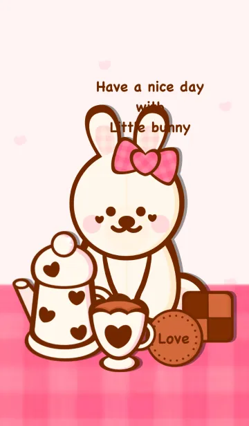 [LINE着せ替え] Tea time with bunny 4の画像1