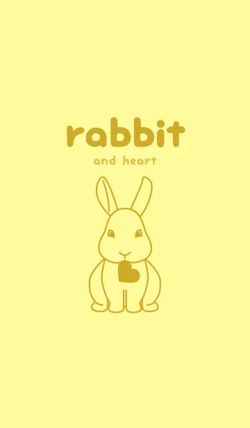 [LINE着せ替え] ウサギとハート (ライトクリーム)の画像1