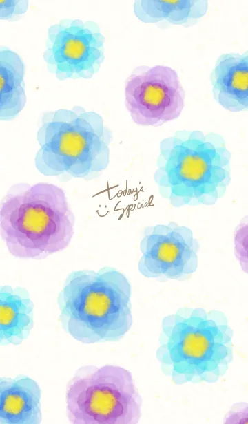 [LINE着せ替え] 水彩 花 青系9の画像1