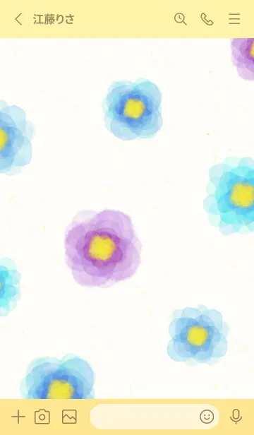 [LINE着せ替え] 水彩 花 青系9の画像2