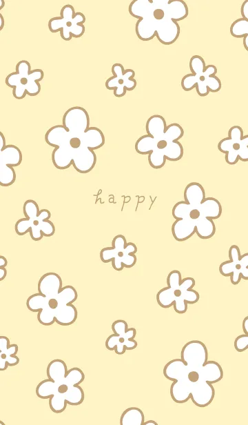 [LINE着せ替え] おしゃれなベージュ花18の画像1