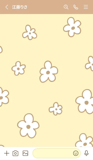 [LINE着せ替え] おしゃれなベージュ花18の画像2