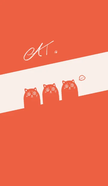 [LINE着せ替え] CAT. J-Light gray reddish orange (Re2)の画像1