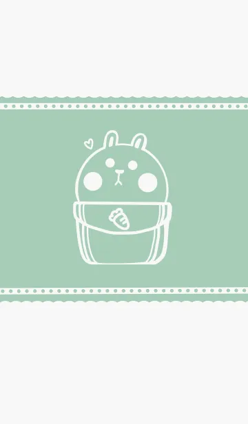 [LINE着せ替え] Pocket cute rabbit J-mint green (bw1)の画像1