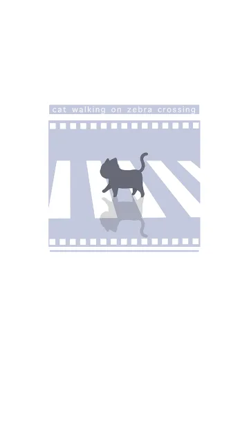 [LINE着せ替え] cat zebra crossing J-gray blue (Re2)の画像1