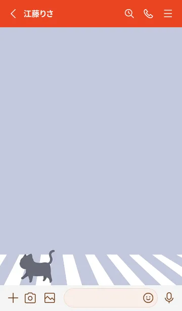 [LINE着せ替え] cat zebra crossing J-gray blue (Re2)の画像2