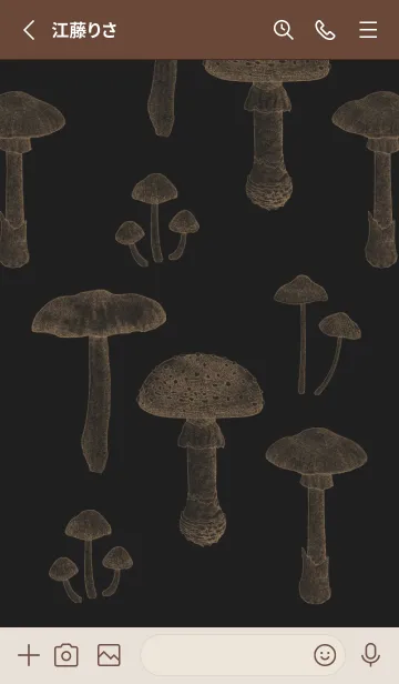 [LINE着せ替え] POISONOUS MUSHROOMS / 黒&金の画像2