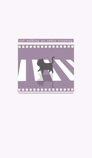 [LINE着せ替え] cat zebra crossing J-purple gray (Pur3)の画像1