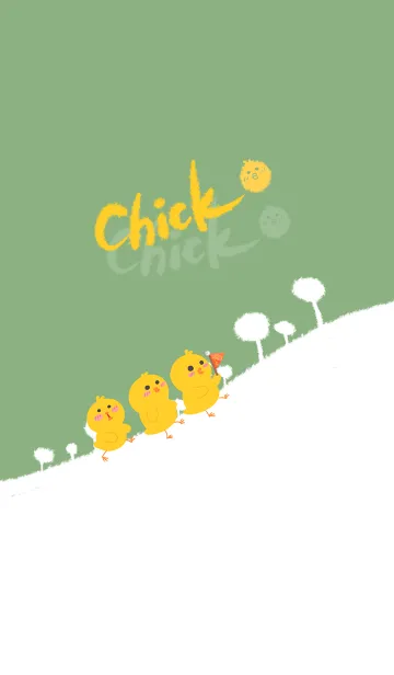 [LINE着せ替え] Chick-green (bw4)の画像1