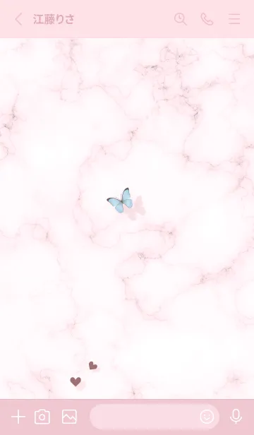 [LINE着せ替え] 薔薇と蝶♥ピンク11_1の画像2