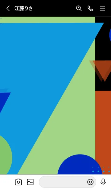 [LINE着せ替え] Geometric Retro Blackの画像2