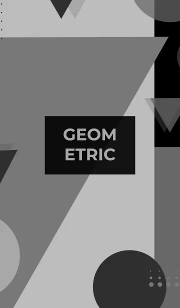 [LINE着せ替え] Geometric Retro Grayscale Blackの画像1