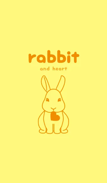 [LINE着せ替え] ウサギとハート (プリムローズイエロー)の画像1