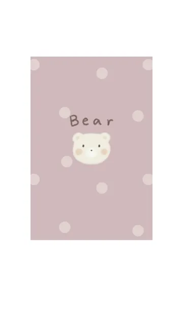 [LINE着せ替え] ふわふわくま -くすみピンク- ドット MIの画像1