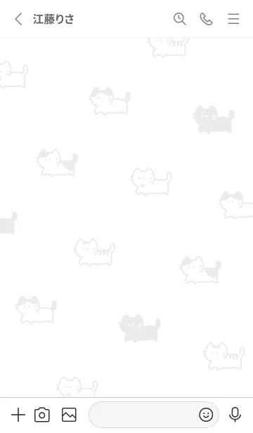 [LINE着せ替え] ゆるい猫。白とグレーの画像2