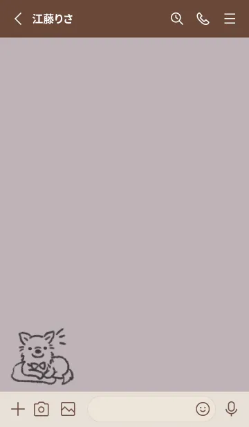 [LINE着せ替え] 落書きワンコ -チワワ- パープルグレーの画像2