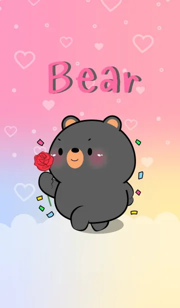 [LINE着せ替え] LOVE U Black  Bear Theme (JP)の画像1