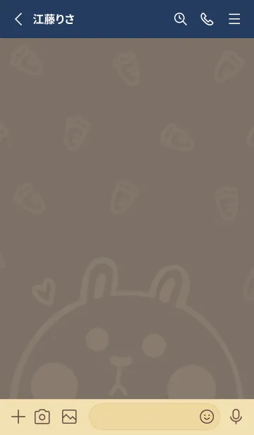 [LINE着せ替え] Bunny and Carrot J-Grey Brown (Be5)の画像2