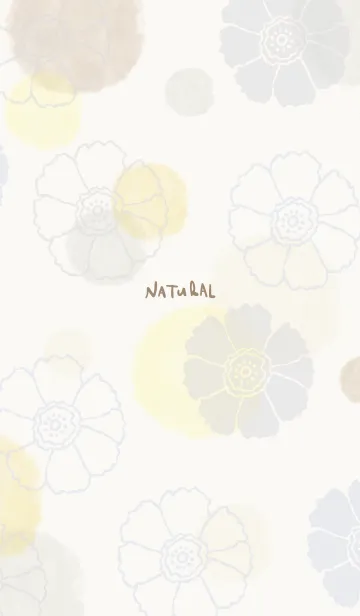 [LINE着せ替え] 花と水彩丸 黄色 茶色9の画像1