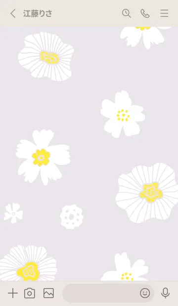 [LINE着せ替え] シンプル2 大人 白い花29の画像2