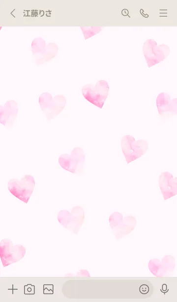 [LINE着せ替え] WatercolorHeart - PINK 13の画像2